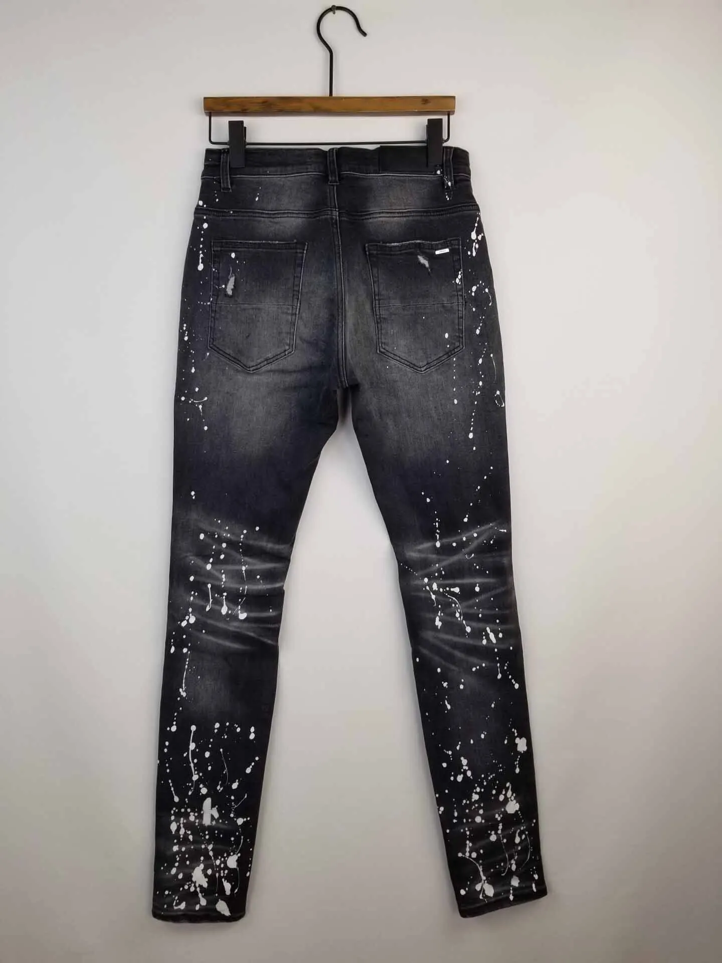 black paint splatter jeans womens