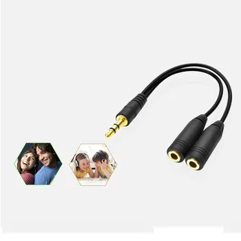 

25# 3.5 Mm Y Splitter Cable 1 Male To 2 Dual Female Audio Cable For Earphone Headset Headphone Mp3 Mp4 Stereo Plug Adapter Jack