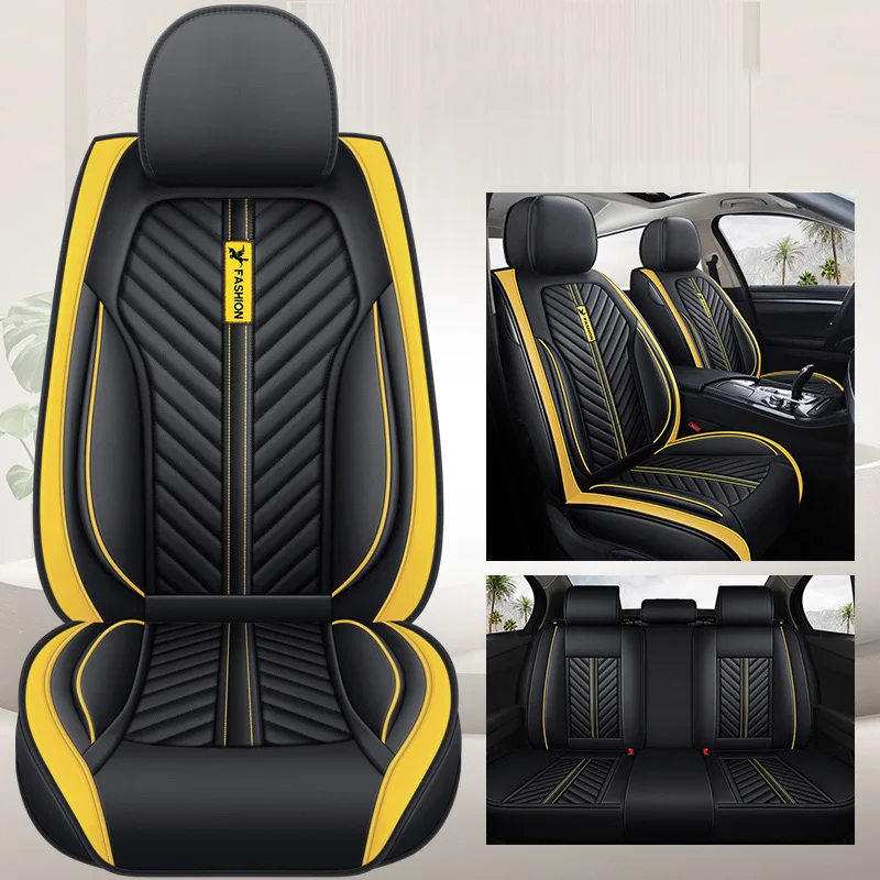 

Car Seat Cover Front/Rear Vehicle Cushion For Women Not Moves Universal Pu Leather Black/Red Non-Slide For Citron C5 F5 X40