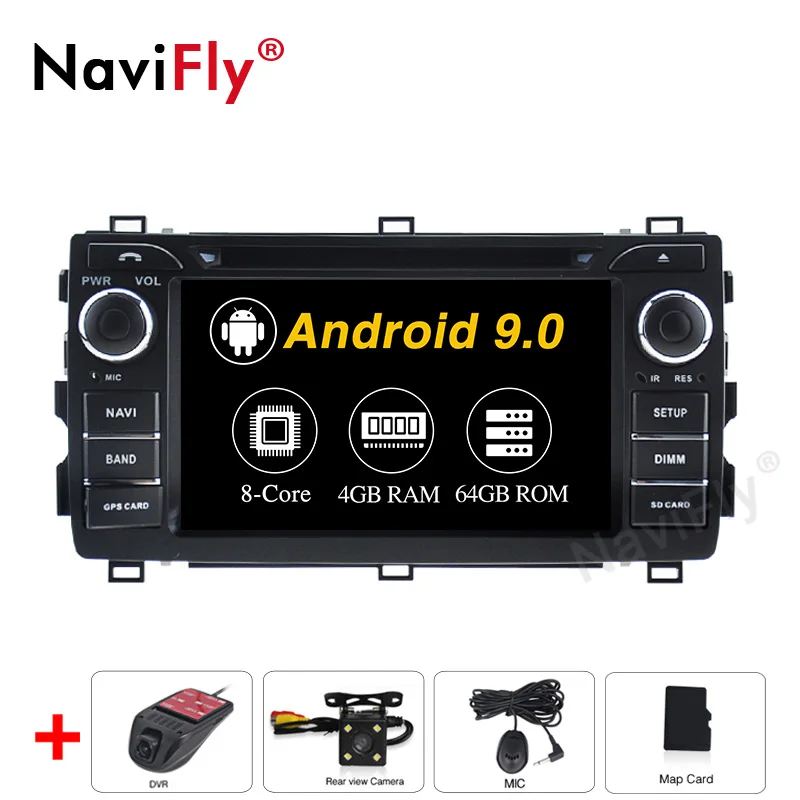 NaviFiy 2 DIN Android 9,0 Восьмиядерный 4G+ 64G Автомобильный dvd-плеер для Toyota Auris 2013- Радио Видео Мультимедиа navegacion gps - Цвет: 4G RAM 64G ROM