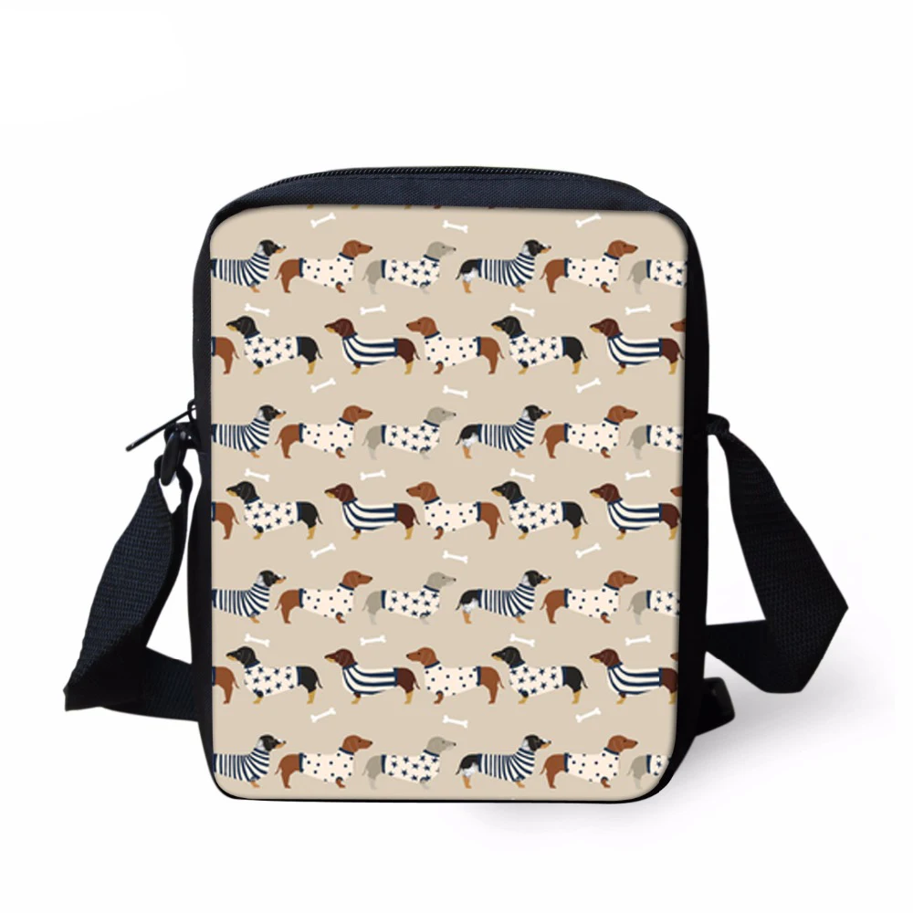 

women shoulder crossbody bags small messenger bags ladies dachshund dog pattern handbag female school student bag tote