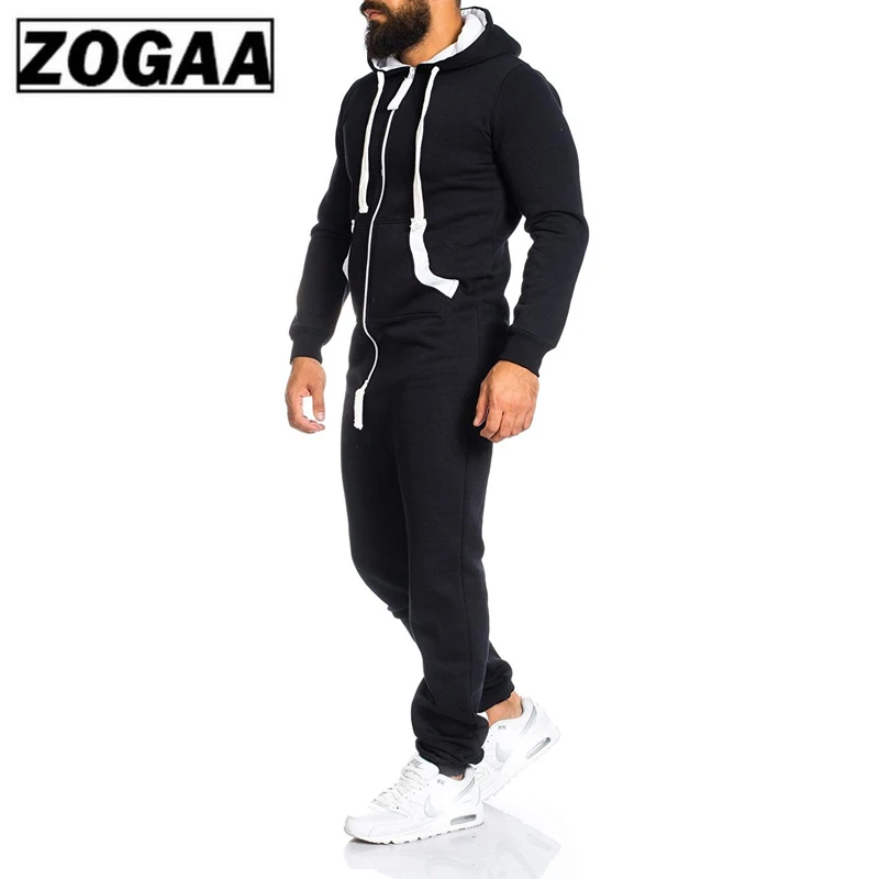 ZOGAA Brand New Men's Casual Sets Fashion Color Block Rompers Tracksuit For Men Sweatsuit Male Outfit Sportswear