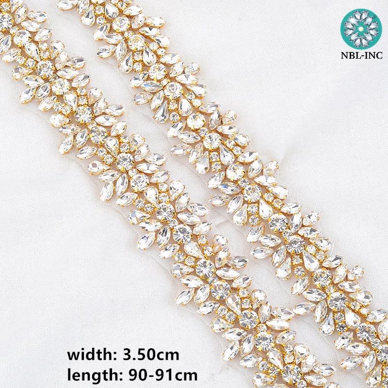 Hililand Autocollant En Strass Applique En Cristal Strass 2 Pièces Coudre Sur Un Patch De Fausse