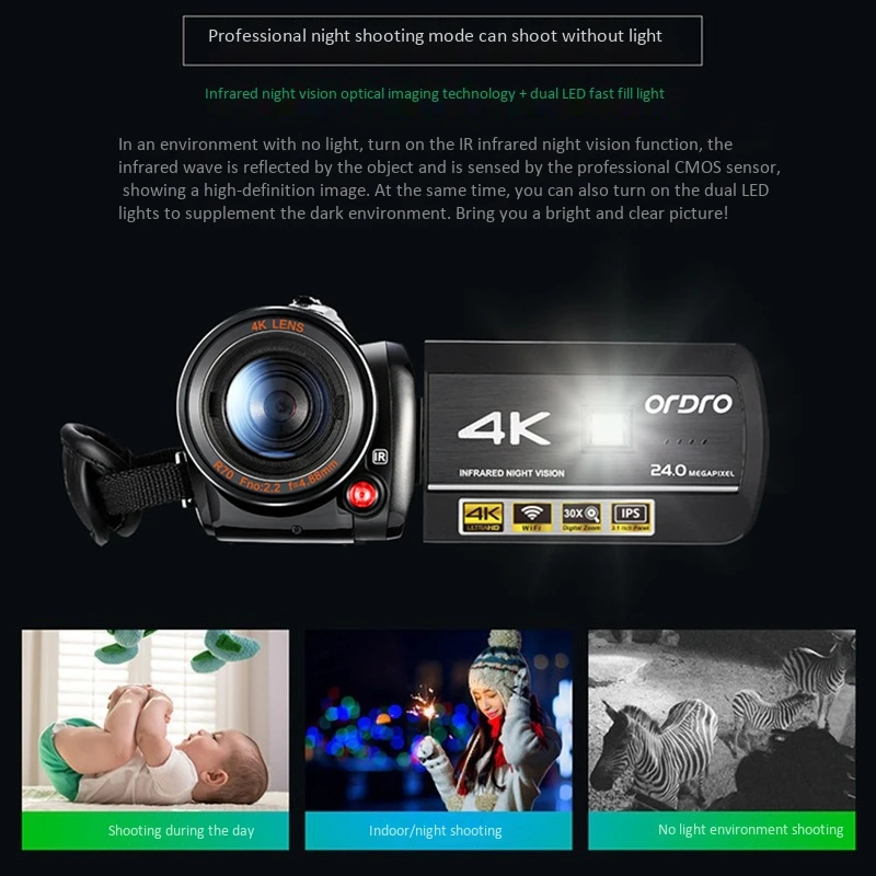 ORDRO AC3 4K Full HD Camera Digital Live Broadcast HD Camera HD Press Sn Electronic Ie Stabilization
