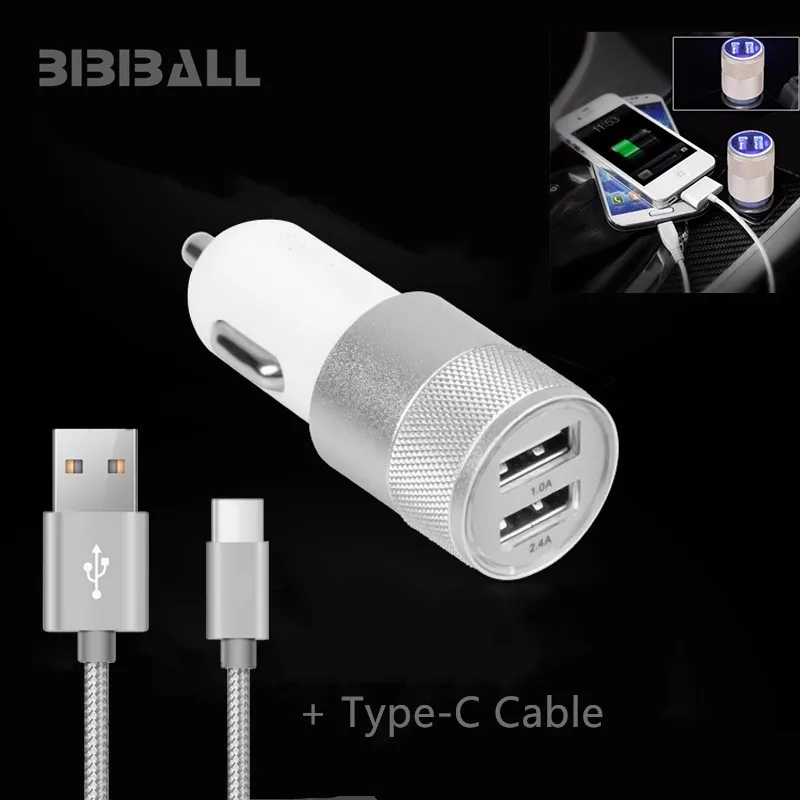 Adapte with cable Мини 2 порта USB Автомобильное зарядное устройство 2.1A Универсальный двойной USB мобильный телефон зарядное устройство адаптер для Vivo X27 Oneplus 6t 7t 7 Pro - Тип штекера: Adapte with cable