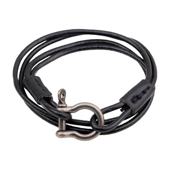 

Simple Design Multi layer Design Leather Bracelets With Carabiner Detail