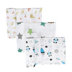 Double Layer Baby Blanket Super Soft Bedspread Muslin Cotton Swaddle Wrap Cute Cartoon Towels for Photo Shoot Receiving Cloth