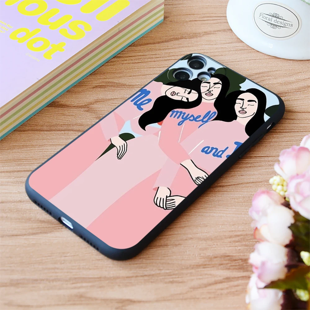 

For iPhone Me Myself And I Print Soft Matt Apple iPhone Case For 6 7 8 11 12 Plus Pro X XR XS MAX SE