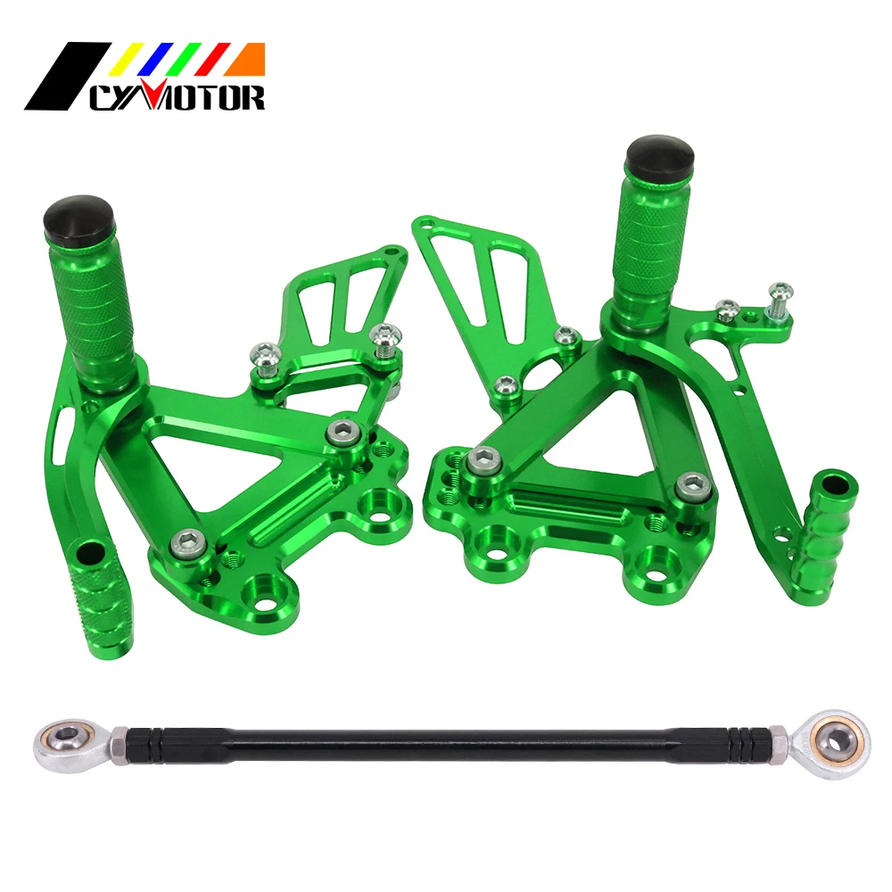 Мотоцикл с ЧПУ Регулируемые подножки для KAWASAKI Ninja ZX6R ZX636 99-02 ZX9R 99-03 ZZR600 05 06 07 08 ZX-6R ZX-9R - Цвет: Зеленый