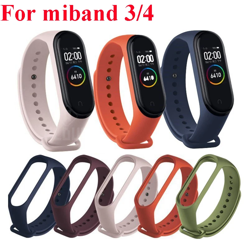 Браслет для Xiaomi Mi Band 3 4 спортивные часы с ремешком силиконовый ремешок xiaomi mi band