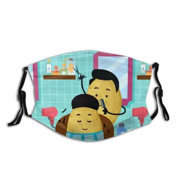 

protective mask with filter Haircut Potato Newspaper Funny Barber anti dust PM2.5 reuse adult teen child girl