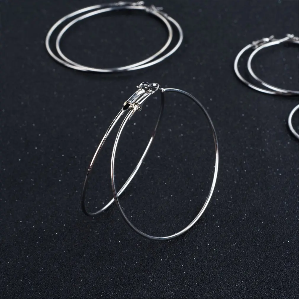3 Pair Larger Circle Earrings For Women Simple Trendy Ear Ring Fashion Girls Wedding Traveling Hoop Earrings Fpr Dropshipping