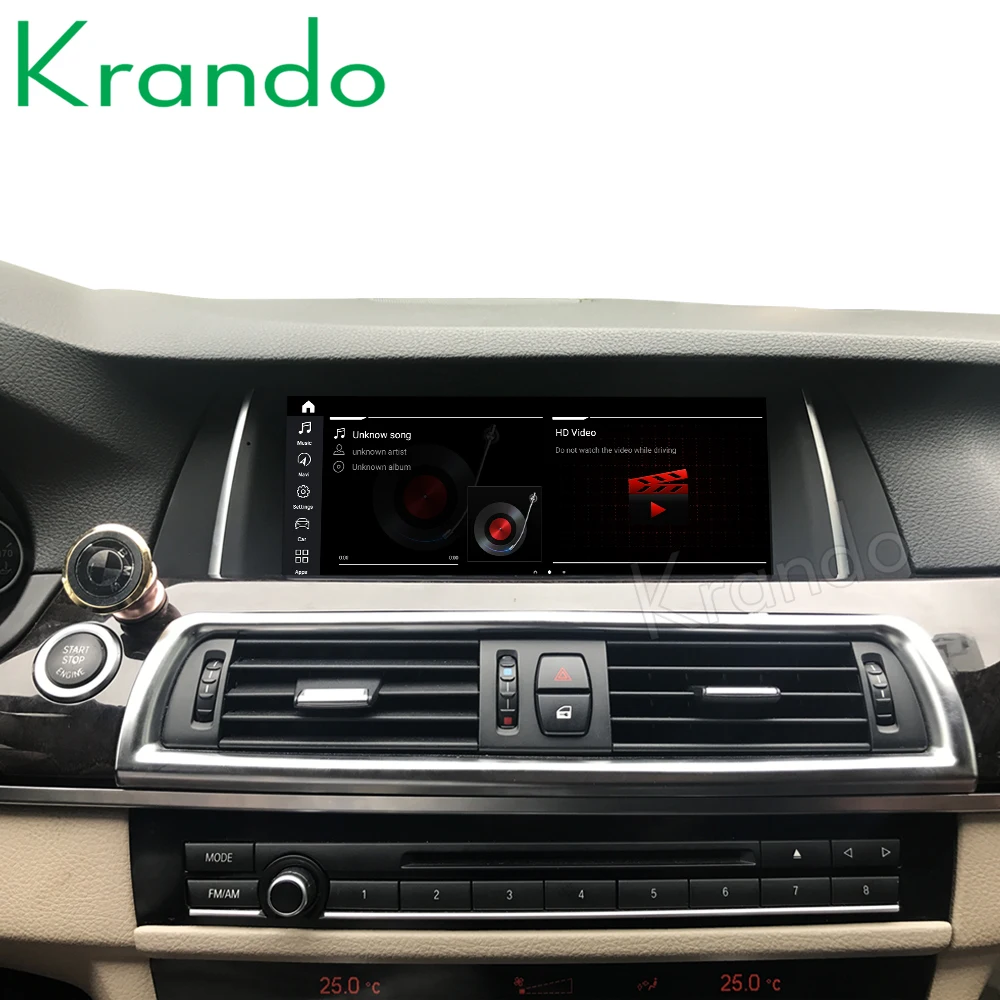 Krando Android 10.0 4G 64G 10.25'' Car Radio For BMW 5 Series F10 F11 2011-2016 NBT CIC Multimedia Radio Player Wireless Carplay
