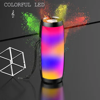 

Portable Speakers Bluetooth Column Wireless Bluetooth Speaker Powerful High BoomBox Outdoor Bass HIFI TF FM Radio with LED Light