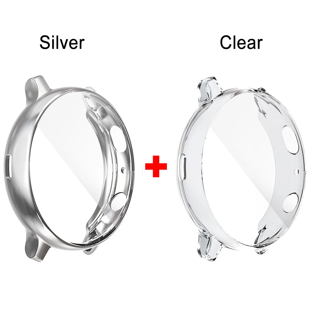Silver-Clear 2 шт. Экран протектор чехол для samsung Galaxy часы активное 2 ультра-тонкий мягкий чехол для полной защиты для Galaxy Active2 40/44 мм - Цвет: Silver-Clear