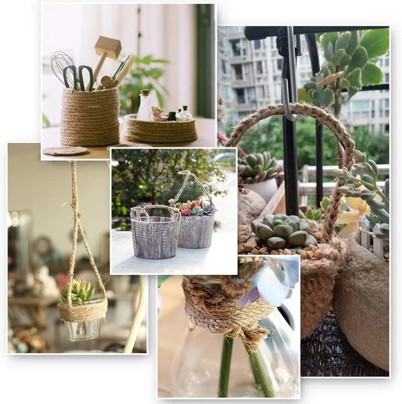 8mm Natural Jute Rope Heavy Duty Twine Hemp Twisted Cord Macrame String DIY Craft Handmade Decoration Pet Scratching jute rope,macrame cord