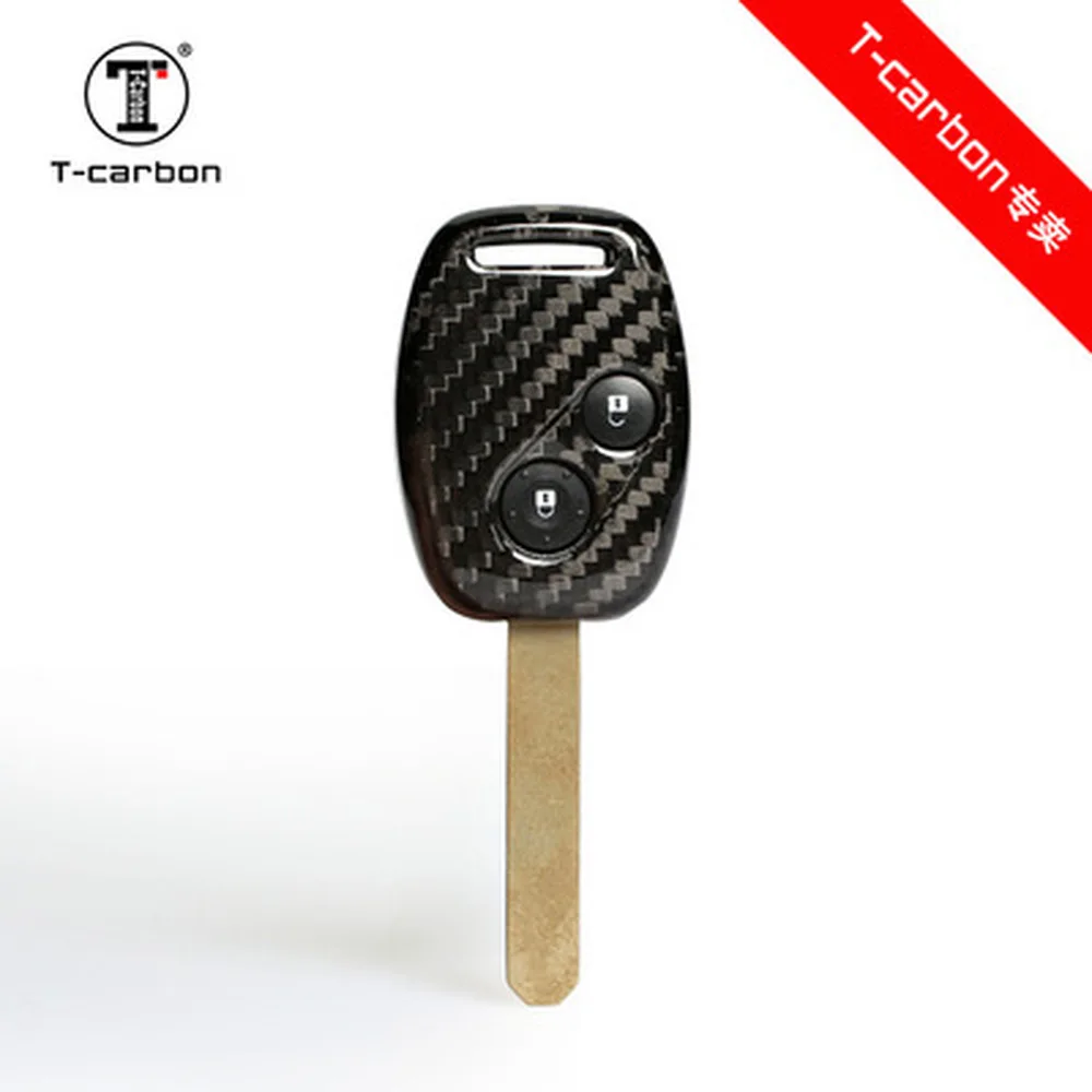 T-carbon 3 кнопки популярная углеродное волокно ключа автомобиля Обложка для Honda Fit Odyssey accord civic ключа оболочки автомобиля для укладки