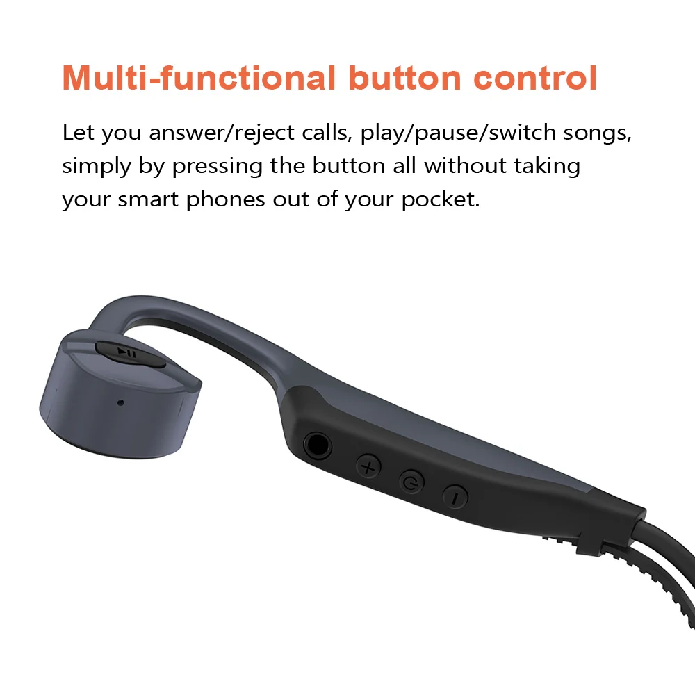 K7 костной проводимости Bluetooth 5,0 наушники IP55 Водонепроницаемые многофункциональные кнопки гарнитура спортивные портативные наушники с микрофоном