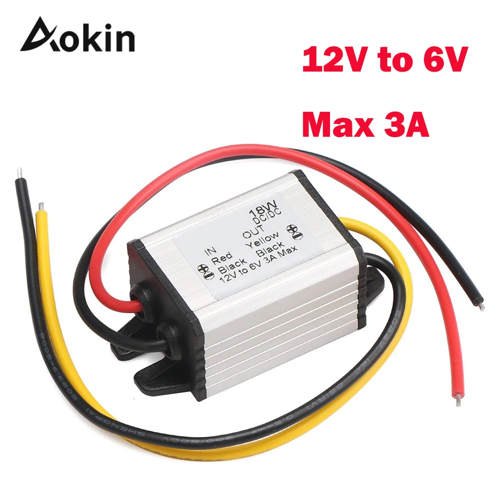 

New 12v To 6v Converter Car Power Converter Buck Voltage Regulator 3a 18w Waterproof High Efficiency Step Down Volt Module Power