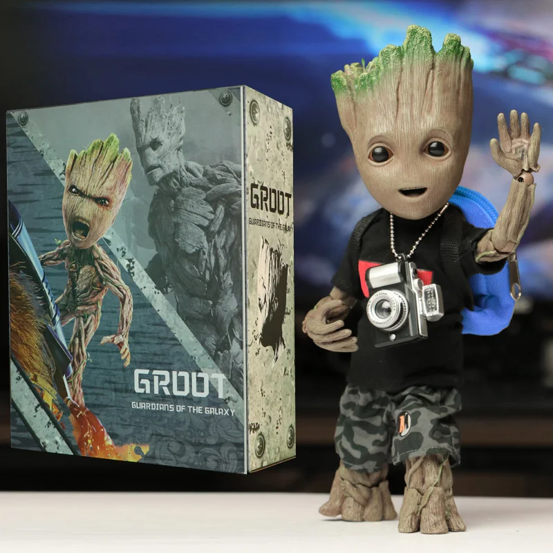 Groot прекрасный стражи Галактики дерево игрушечный человечек Мстители фигурка супер-героя кукла 1/1 подарок для мальчика - Цвет: A-Box