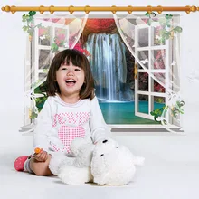 Производители стиль SK9020E водопад оттенок автомобиля декорации поддельные окна настенные наклейки с пейзажами экологически чистые Re