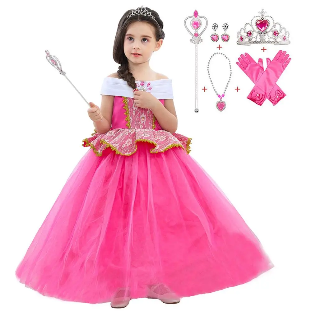 Карнавальное платье для девочек для костюмированной вечеринки; платье принцессы Золушки и Эльзы; Детские платья для девочек; костюм для рождественской вечеринки; одежда для детей - Цвет: Mei red