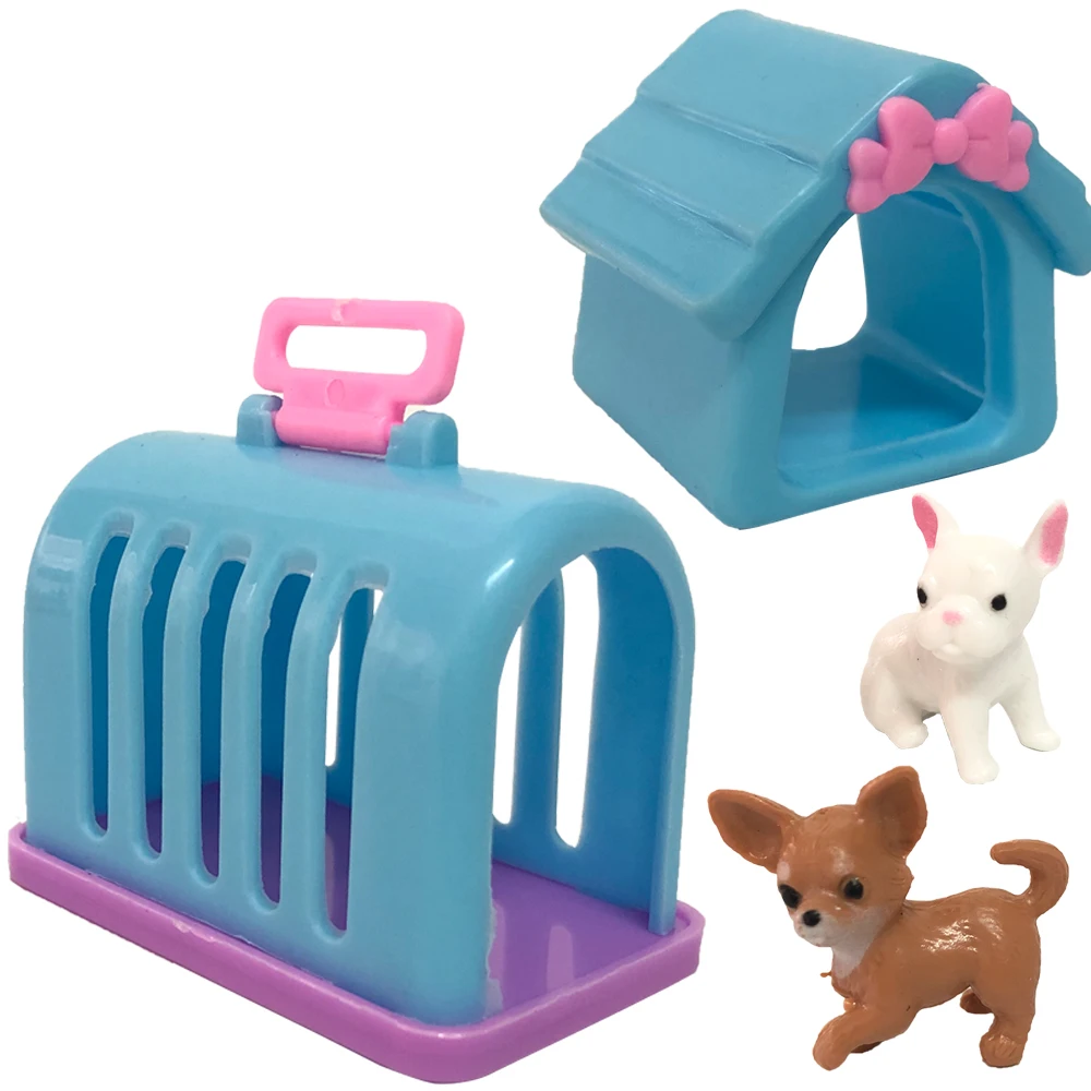NK 4 Items/ Set Doll Accessories Fashion Mini Doll Pets Dog+Rabbit