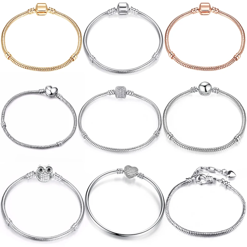 Базовая змеиная цепочка pulseras 2021 популярные булавки Мэри подходят для