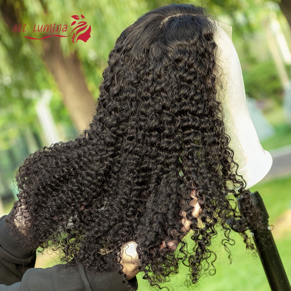 13X4 синтетические волосы на кружеве парики Кудрявые вьющиеся Remy перуанский парик из волос плотность 180% 8-30 дюймов натуральный цвет средний коэффициент