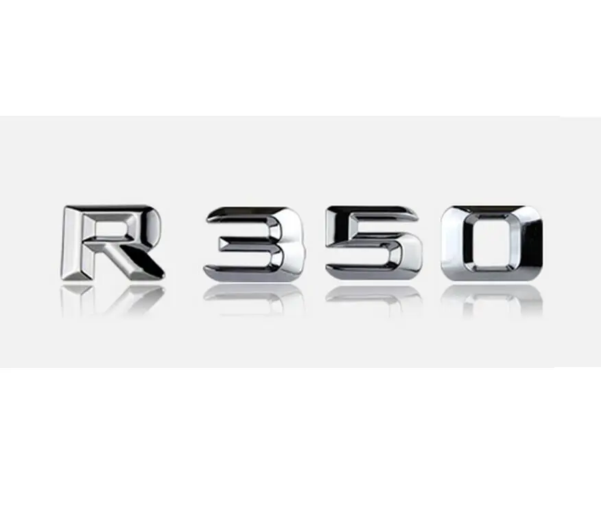 shiny silver Хром числа буквы эмблема значка на багажник стикер для Mercedes R Class R350 - Цвет: shiny silver