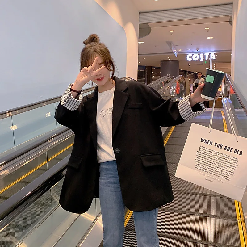 

2019 Autumn New Style Korean-style WOMEN'S Top Casual Loose-Fit Versatile Small Suit Coat Women's Fashion Suit Slimming