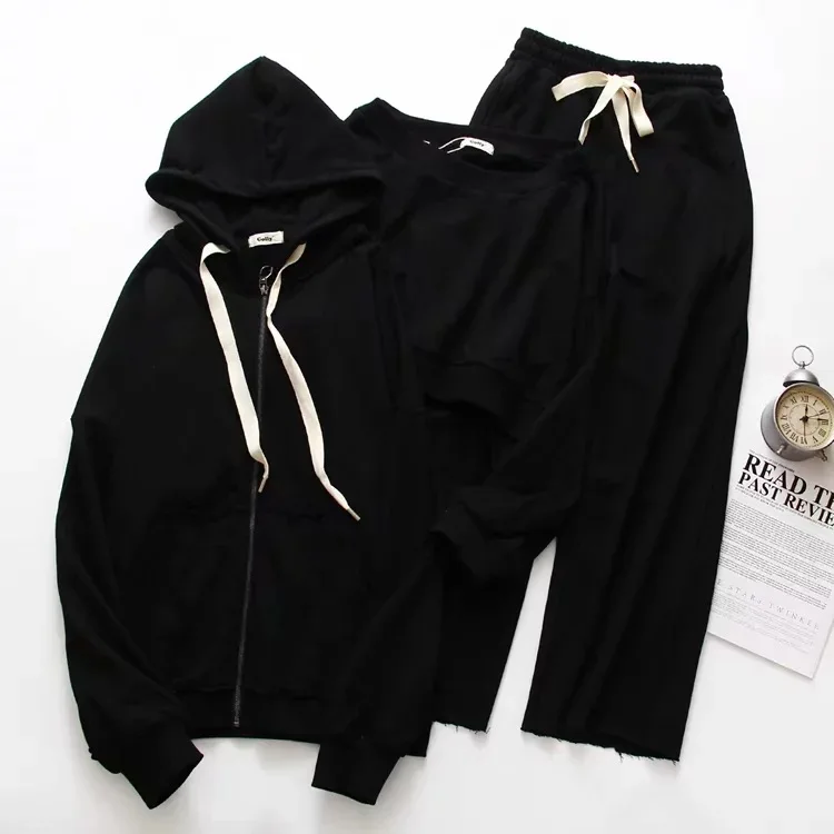 

08113 Women's Dress New Products Hoodie Cardigan Pants Set