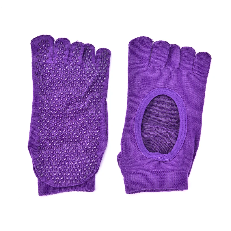1 Pair Women Sports Yoga Socks Anti Slip for Lady Gym Fitness Sock Professional Sock Slippers Dance Protector - Color: Purple