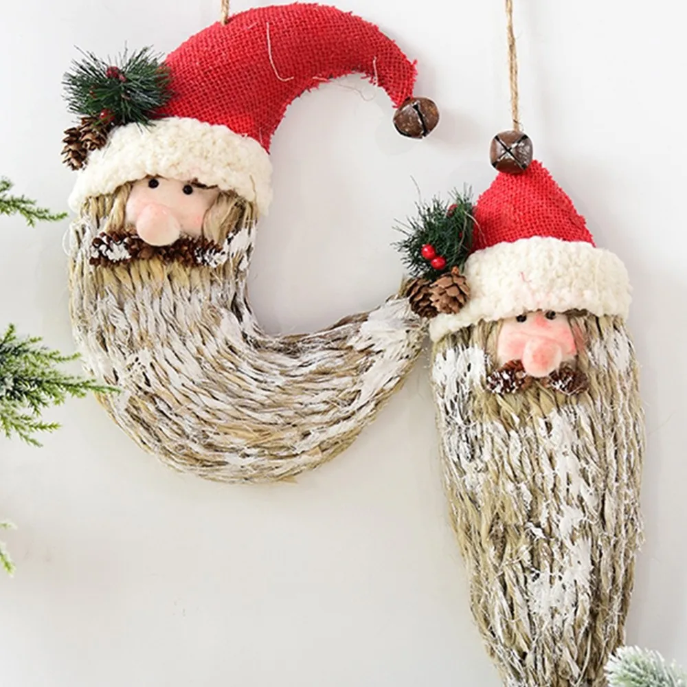 

3D Creative Red Hat Old Man Crescent Cloth Rope Pendant Christmas Stanta Claus Decorative Ornaments Christmas Decorations