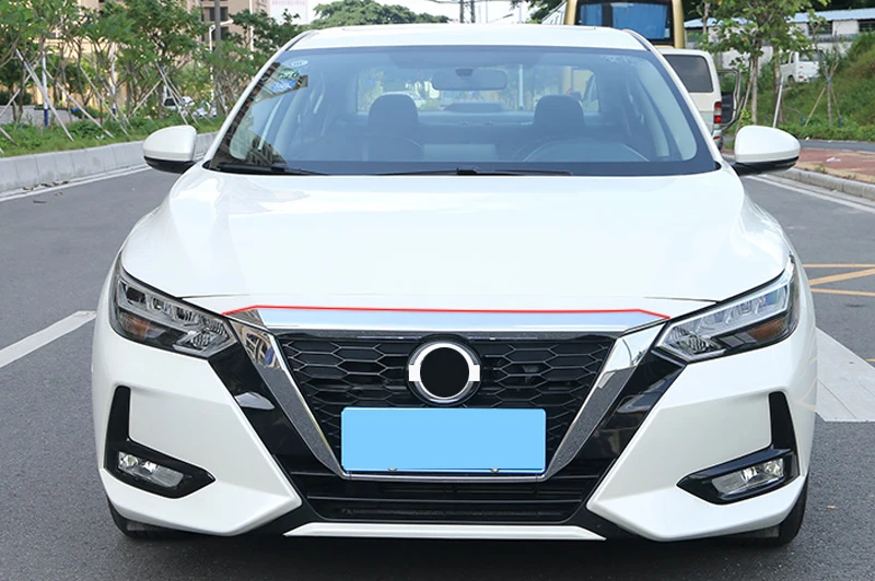 

High flying For Nissan Sylphy 2020 Front hood bonnet grill lip molding Garnish cover trim ABS 1pcs