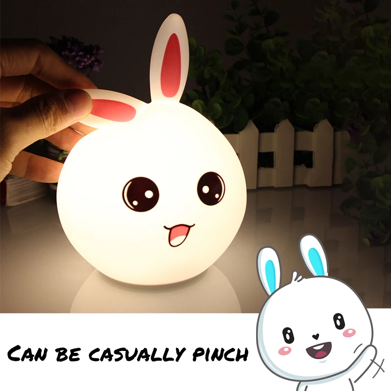 

USB Silicone Night Light Touch Sensor Remote Control LED Cartoon Lamp For Children Baby Kids Bedside Gift Bedroom Living Room