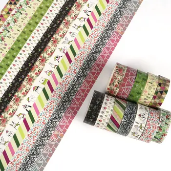 

1PC Decorative Snow, Deer, Christmas Tree Washi Tape Rice Paper DIY Adhesive decoration tape for home Xmas washi tape paper 5M
