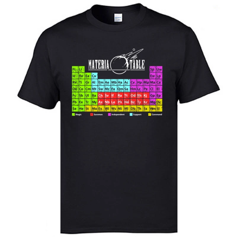 Materia Table Chemistry Science Мужская футболка ментальный стол ele модная уличная одежда