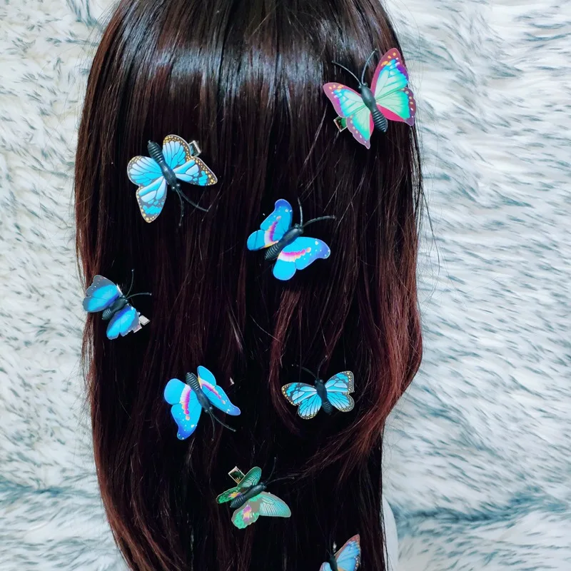 Аксессуары для волос невесты женская шпилька трехмерная вышивка мягкая Заколка "Бабочка" клипсы ювелирные изделия на волосы женщины