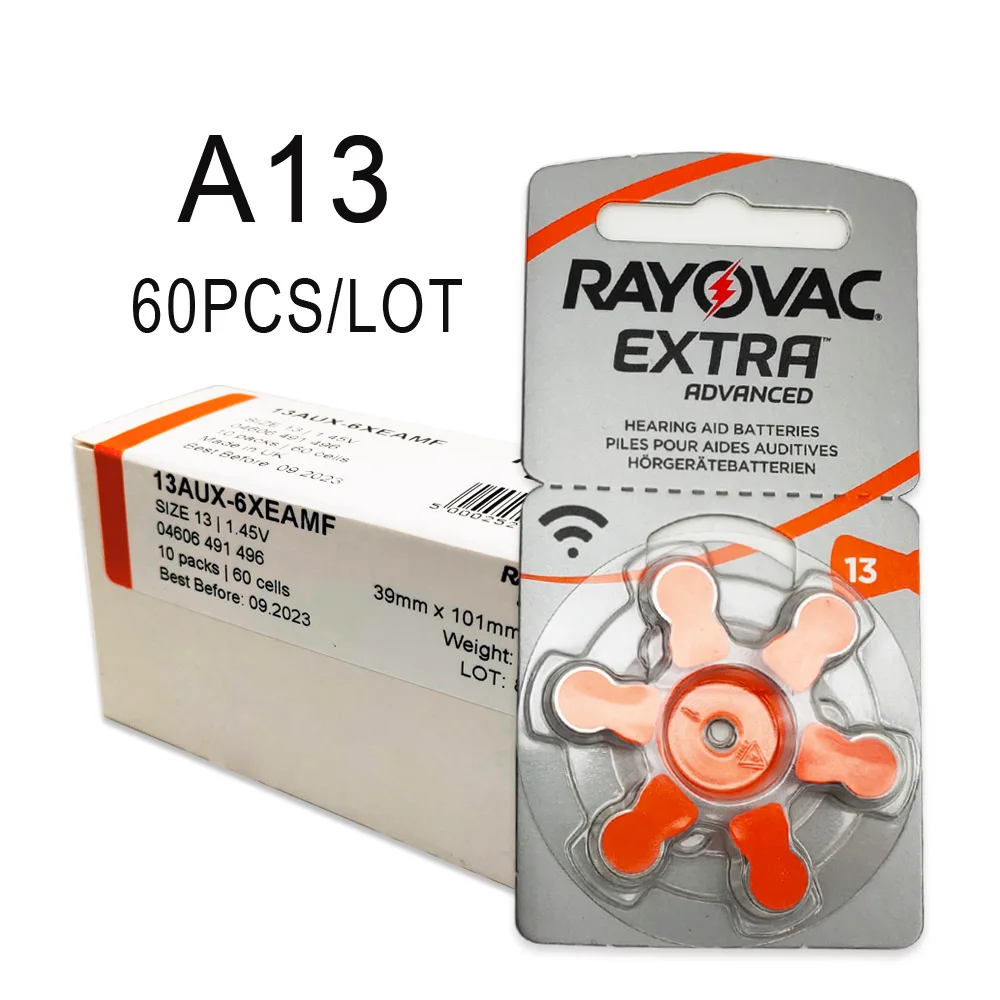 Discount Hearing Aid Batteries Rayovac A13 PR48 P13 Air for 60pcs Extra-Zinc 13A yGzkogpW