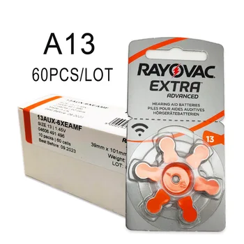 

60 PCS Rayovac Extra Zinc Air Hearing Aid Batteries A13 13A 13 P13 PR48 Hearing Aid Battery A13 for Hearing Aids