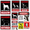Warning Protected Pit Bull Pitbull Dog Beware Vintage Metal Tin Sign Guard Plaque Retro Shabby Home Decoration Cuadros Tin Decor ► Photo 1/6