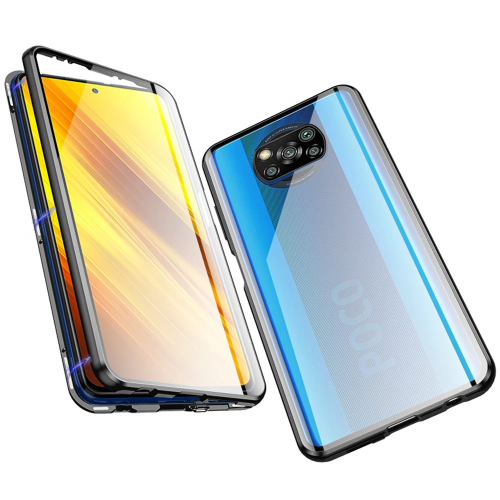 Магнитный поглощающий чехол Jonwelsy для Xiaomi Poco X3 NFC 360 полноразмерная Защита корпуса