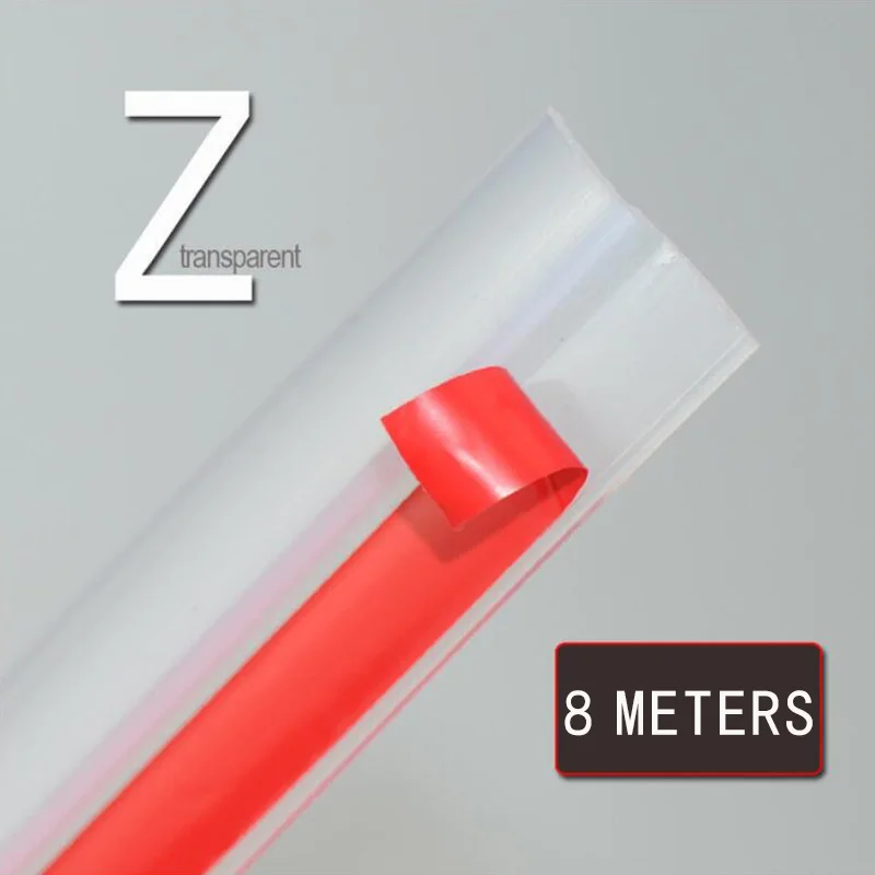 Прозрачный Z тип авто резиновые уплотнения двери автомобиля уплотнительная полоса уплотнитель края отделка шумоизоляция 2-8 метров звукоизоляция - Цвет: 8 meters