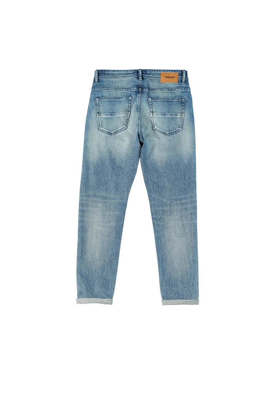 SIMWOOD, новинка весны, рваные джинсы для мужчин, специальное отверстие, темные, вареные, в стиле хип-хоп, джинсовые брюки, высокое качество, брендовая одежда SI980575