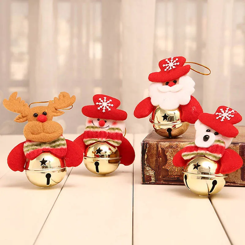 Рождественские колокольчики подарок Клаус Снеговик колокольчики для рождественской елки подвесное украшение олень медведь подвеска Рождественская кукла