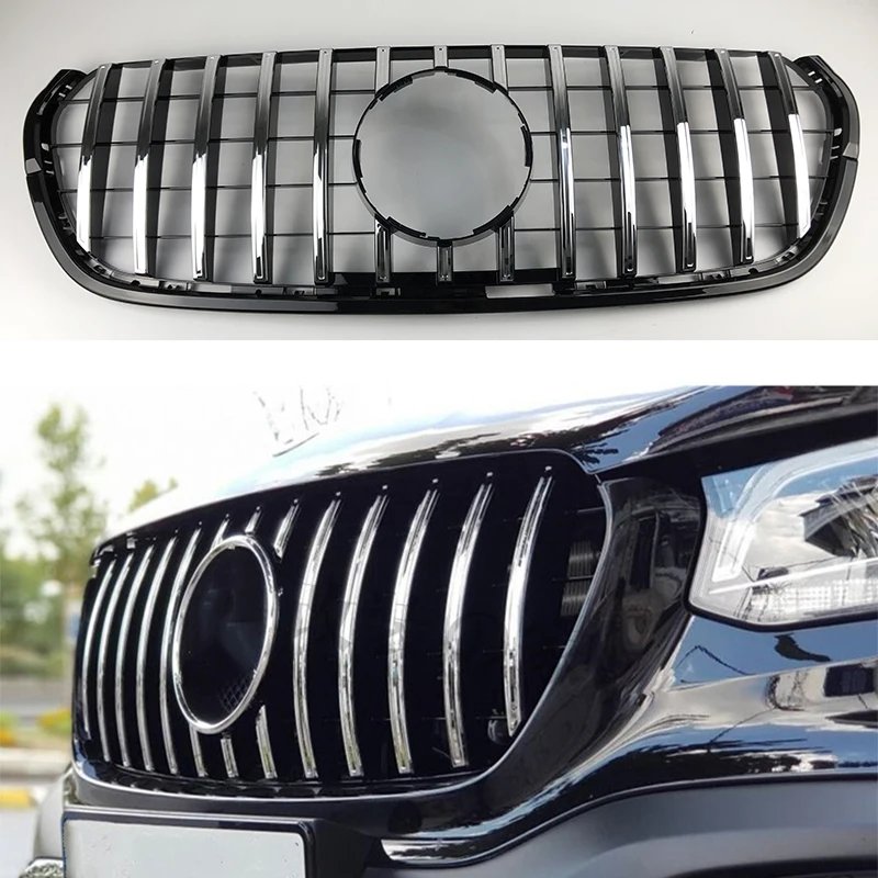 

Front Middle Grille For benz X class truck pick up For Mercedes Benz x-class AMG black chrome 2018 2019 ABS GT style