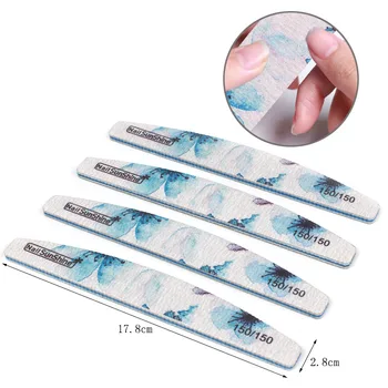 

10pcs 150/150 Nail Art Sanding Sandpaper Washable Nail Files UV Gel Polish Manicure Buffing Form Tool Double-Side Buffer Block
