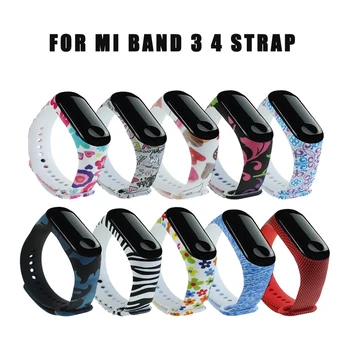 

Replacement Bracelet For miband 3 4 Colorful strap Sport watch Silicone wrist strap Accessories For Xiaomi Band 3 4 mi box 3