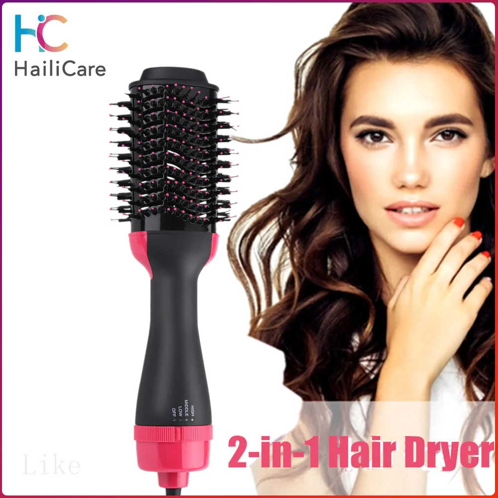 One Step Hair Dryer and Volumizer 2 in 1 Hair Straightener Comb Blow Dryer Roller Curler Salon Hair Styling Tools Accessory